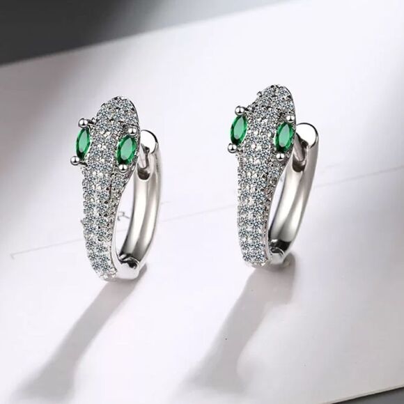 The Serpentine Earring in 925 and cubic zirconia - Picture 2 of 11